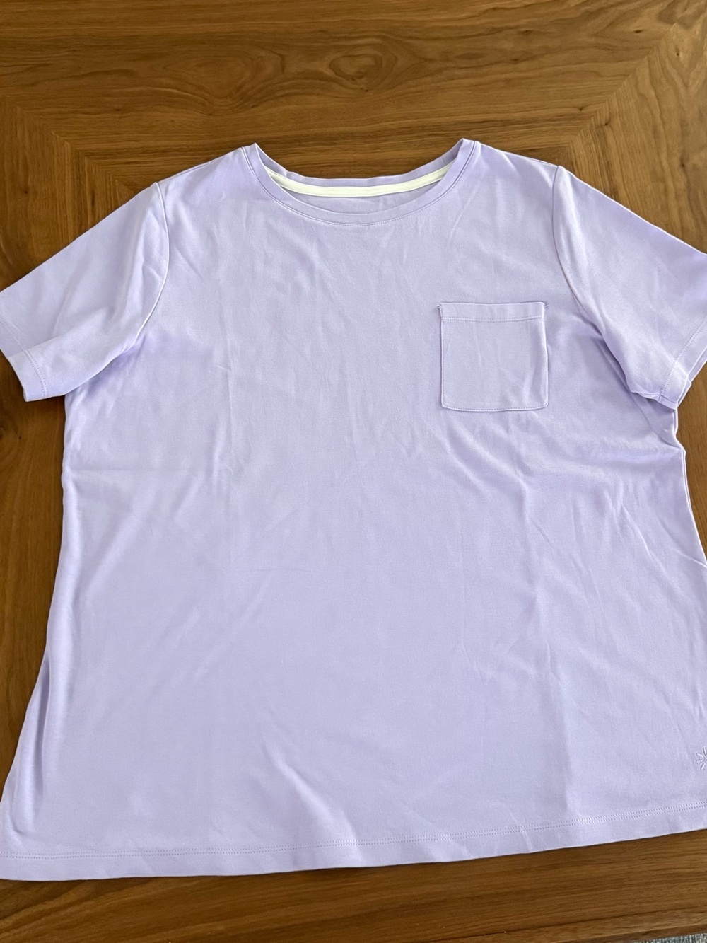 Isaac Mizrahi Lavender Short Sleeve Pima Cotton Pocket Tee